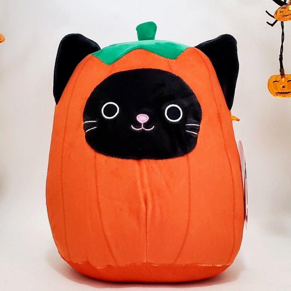 NEW Thanksgiving Squishmallows Calio the Pumpkin Cat 8" Plush Black 2022 NWT !!!